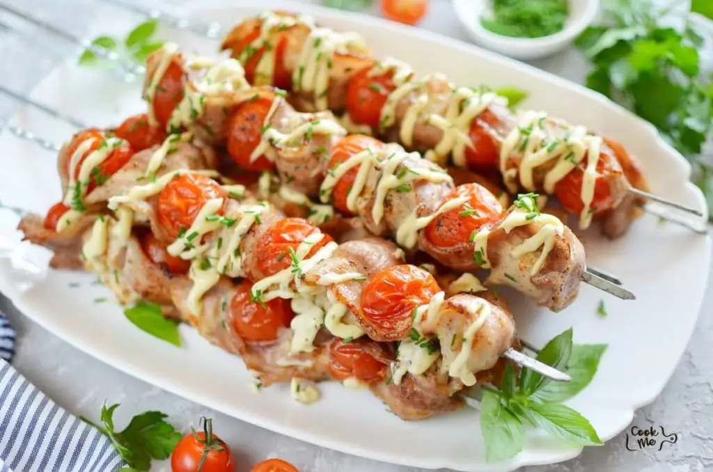 Chicken, Bacon, Ranch Skewers