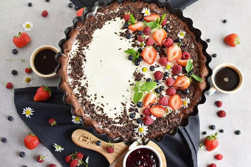 Chocolate Triple Berry Panna Cotta Tart