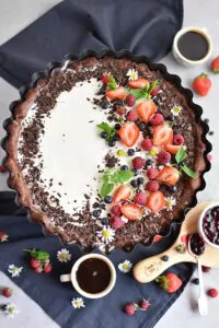 Chocolate Triple Berry Panna Cotta Tart