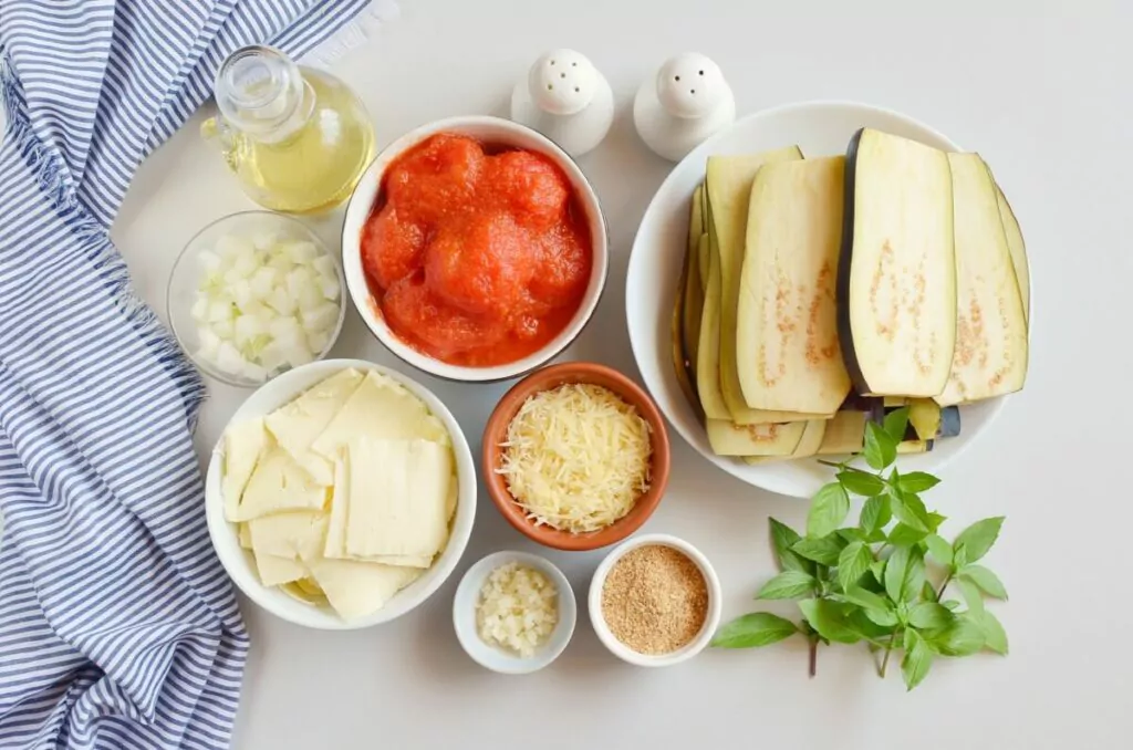 Ingredients for Eggplant Parmesan with Crisp Crumb Topping