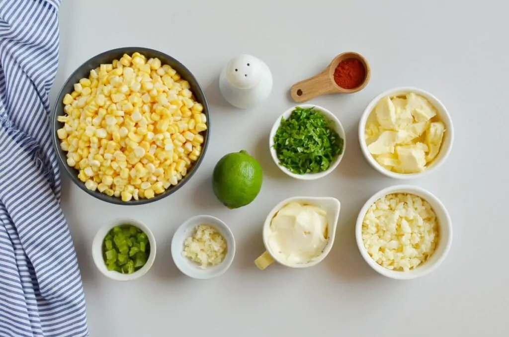 Ingredients for Esquites (Mexican Street Corn Cups)