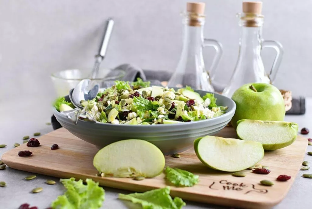 Green Salad with Apples, Cranberries and Pepitas