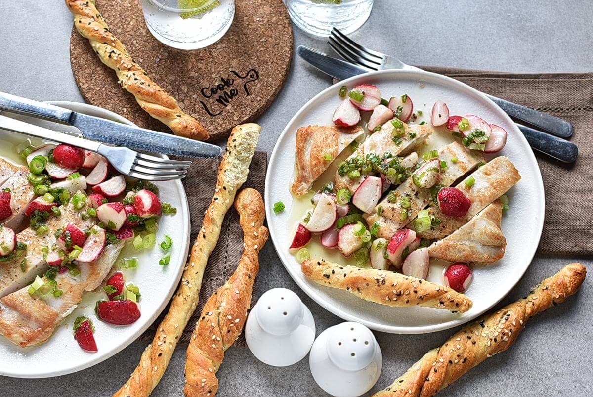 Pan-Seared Chicken Breasts with Radish