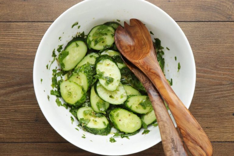 Step 6 - Peach and Cucumber Salad