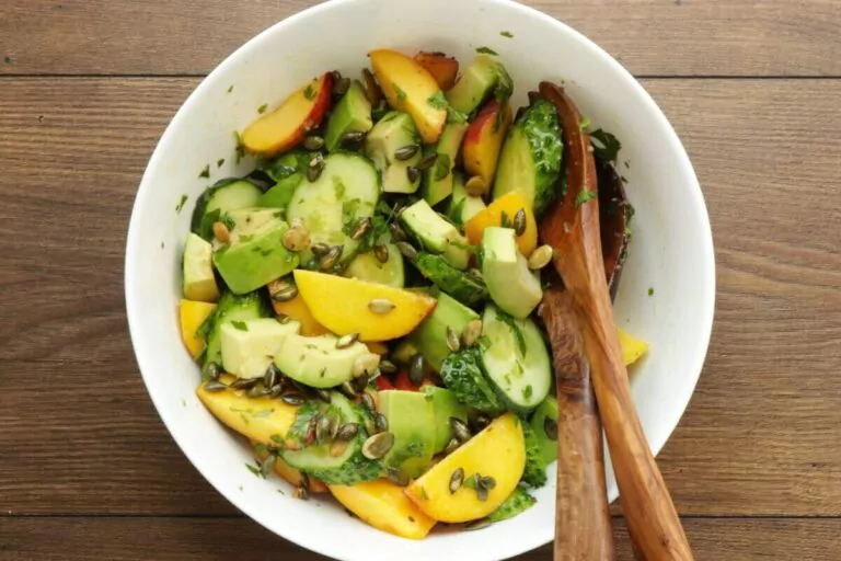 Step 7 - Peach and Cucumber Salad