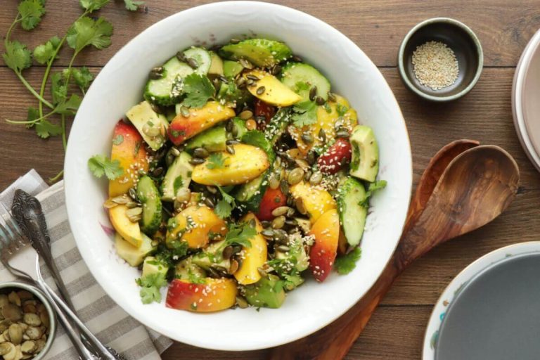 Step 8 - Peach and Cucumber Salad