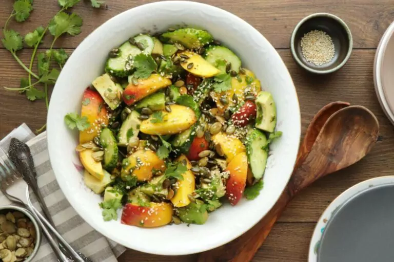 Step 8 - Peach and Cucumber Salad