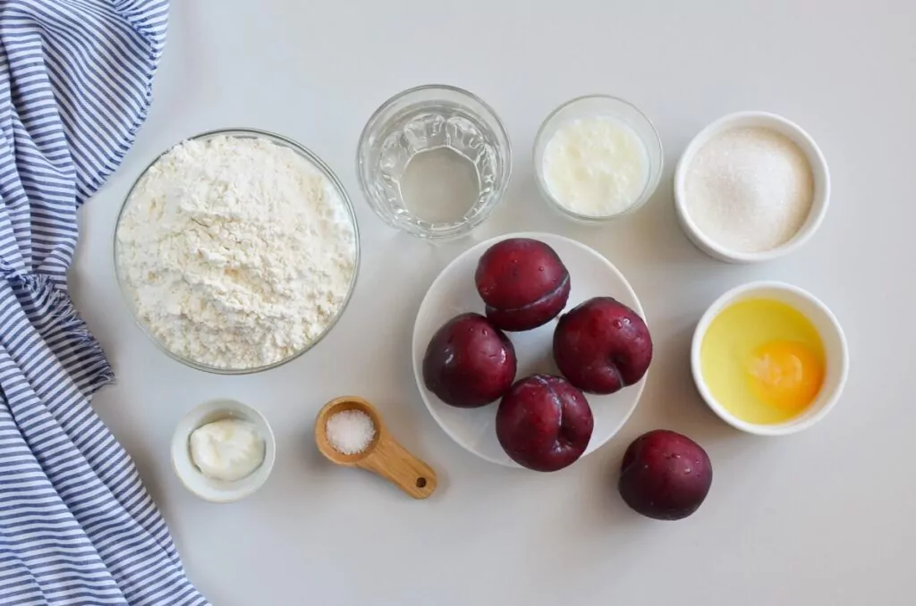 Ingredients for Plum Vareniki (Plum Pierogies)