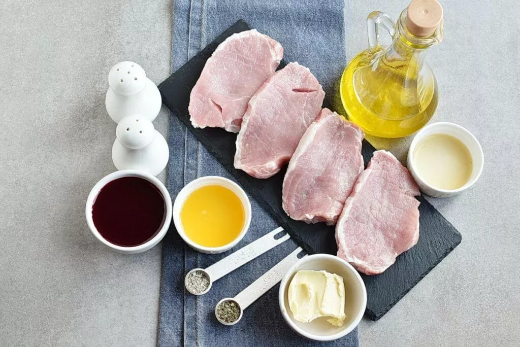 Ingredients for Pork Chops with Raspberry Sauce