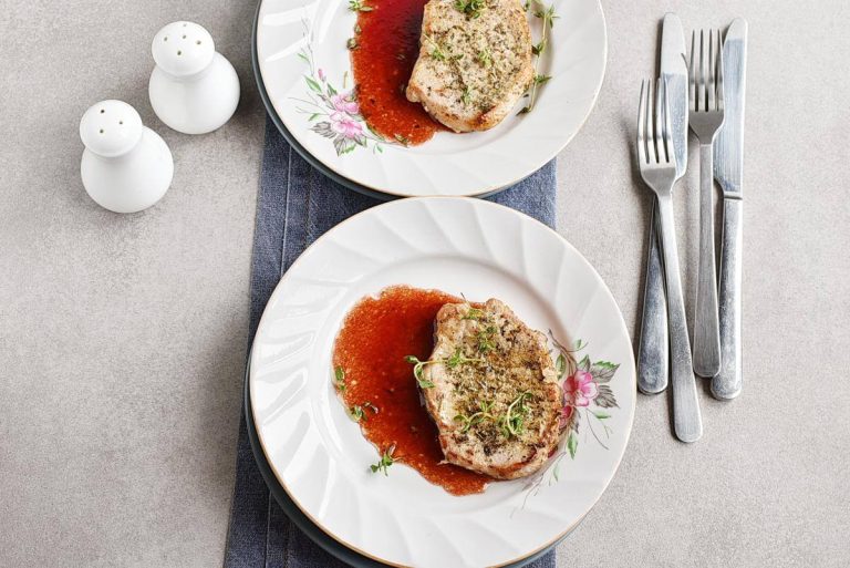 Step 6 - Pork Chops with Raspberry Sauce