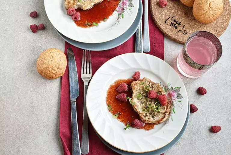 Step 7 - Pork Chops with Raspberry Sauce