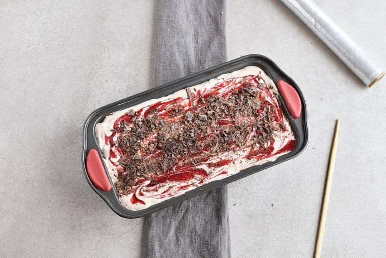 Step 7 - Raspberry Chocolate No Churn Ice Cream