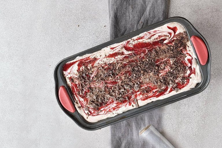 Step 8 - Raspberry Chocolate No Churn Ice Cream