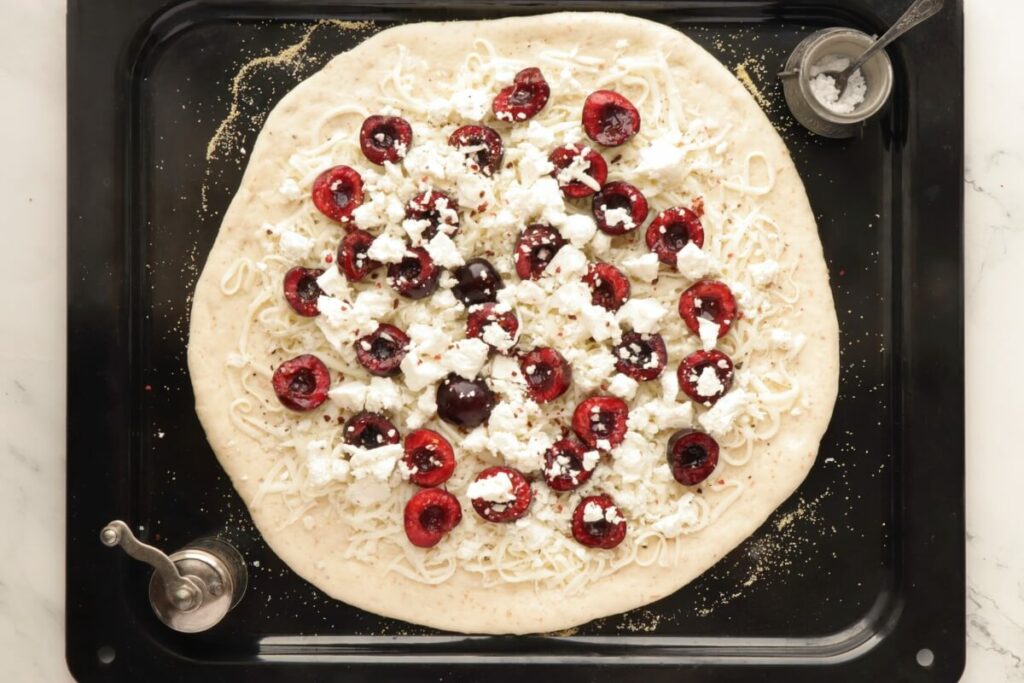 Summer Pizza with Cherries and Feta recipe - step 4