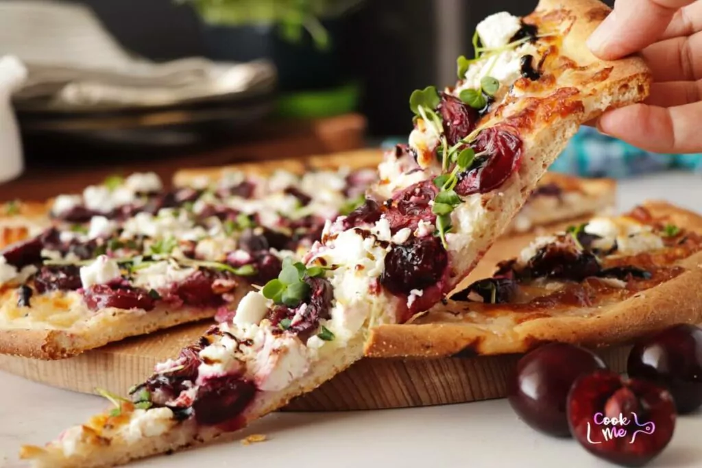 Summer Pizza with Cherries and Feta