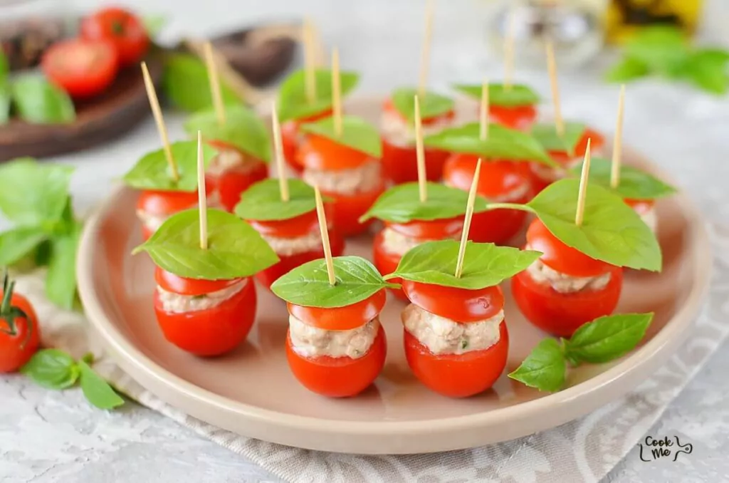 Tuna Mozzarella Stuffed Cherry Tomatoes