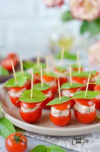 Tuna Mozzarella Stuffed Cherry Tomatoes