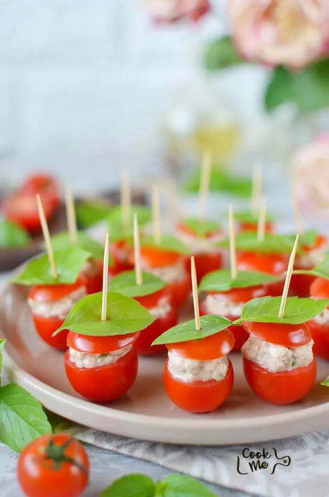 Tuna Mozzarella Stuffed Cherry Tomatoes