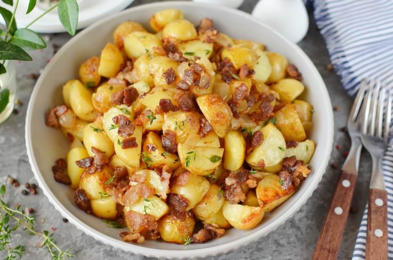 Step 9 - Warm Maple Bacon Potato Salad