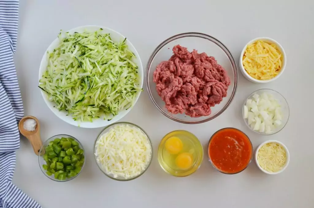 Ingredients for Zucchini Pizza Casserole