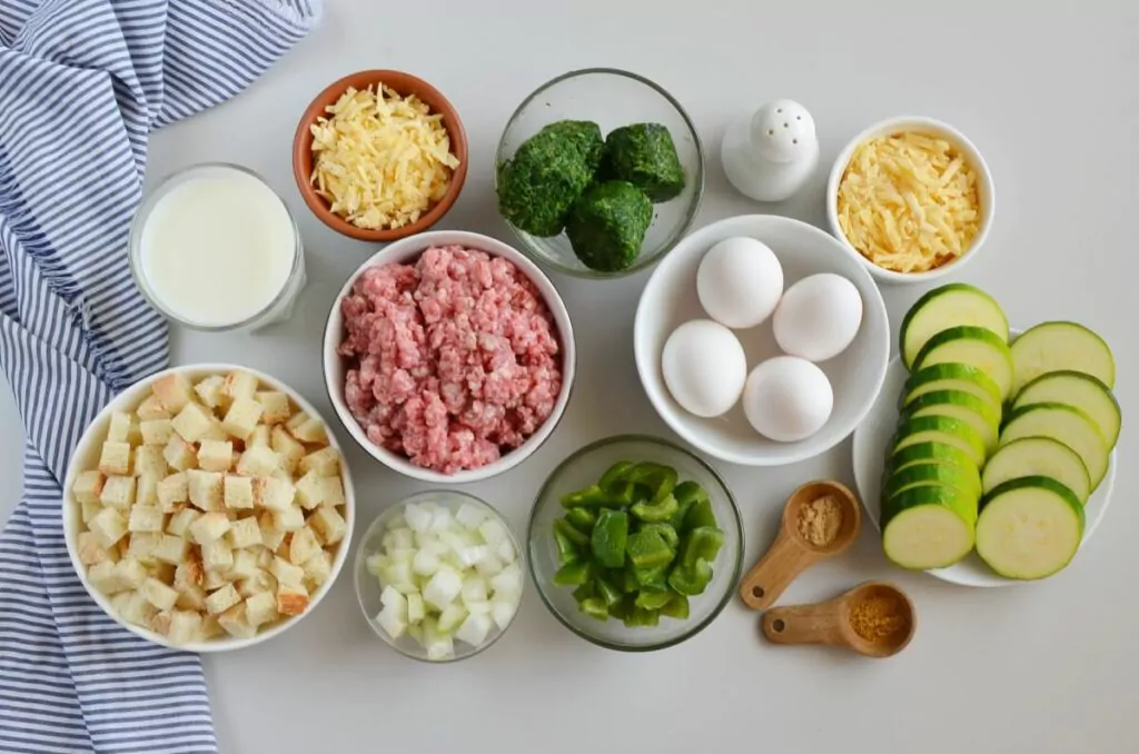 Ingredients for Veggie Sausage Strata