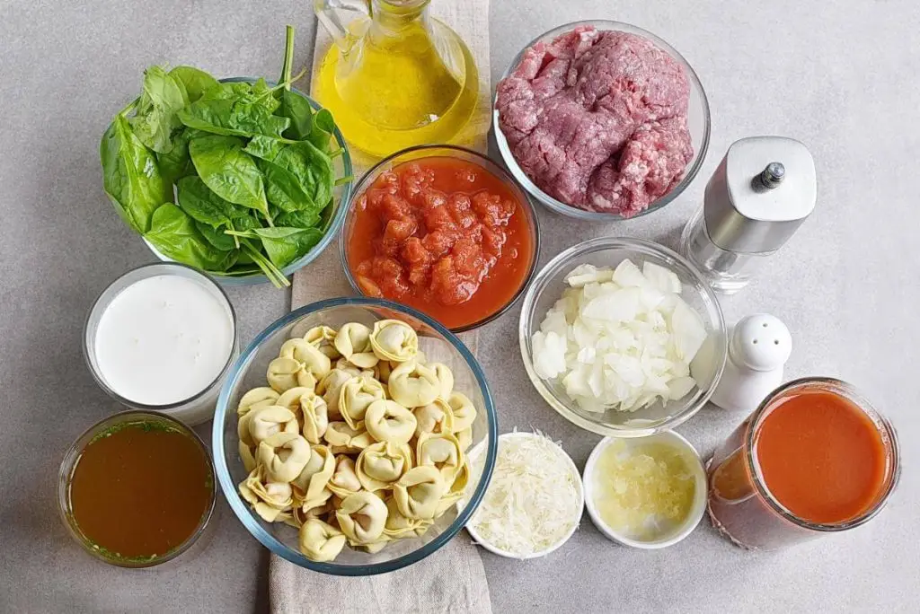 Ingredients for 20-Minute Tuscan Tortellini with Sausage