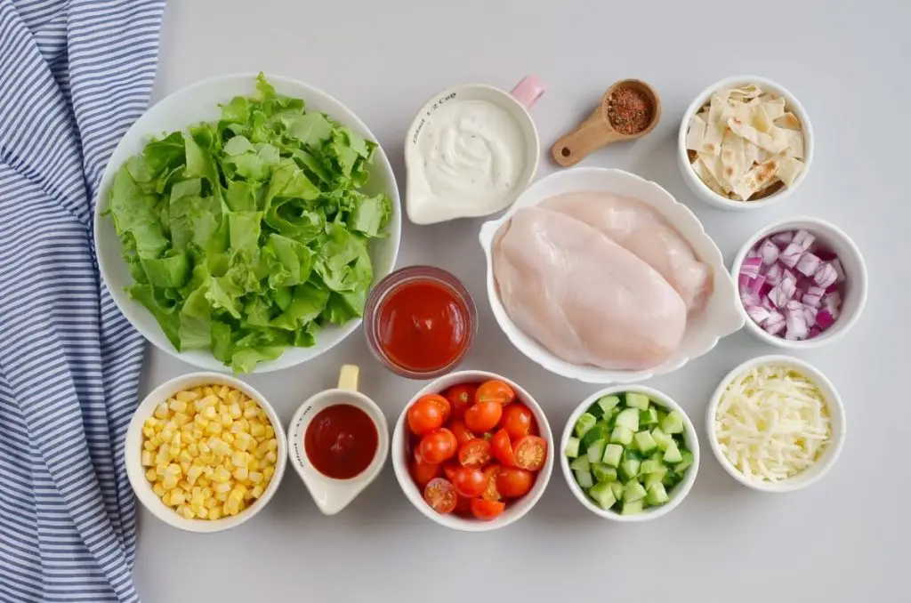 Ingredients for BBQ Chicken Salad