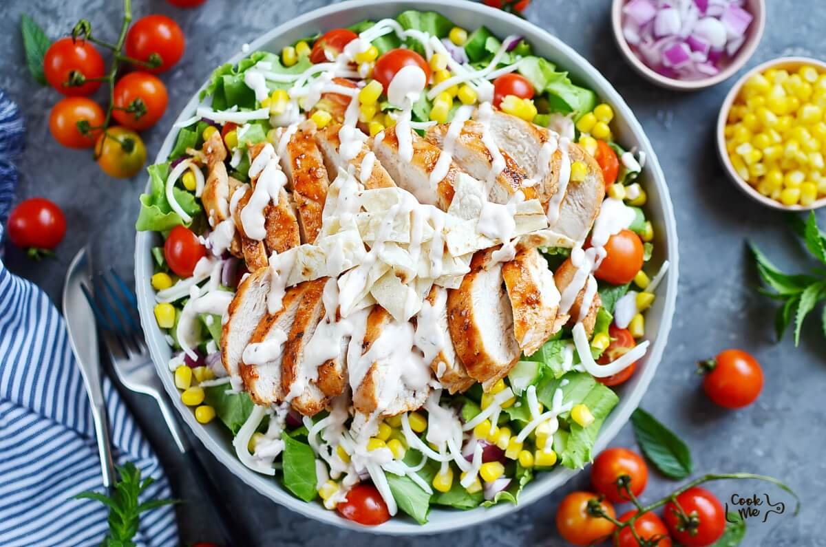 BBQ Chicken Salad Recipe-How To Make BBQ Chicken Salad-Delicious BBQ Chicken Salad