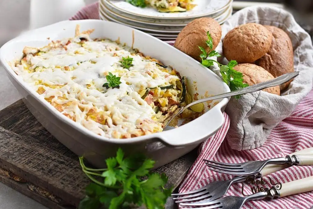 Basil Corn & Tomato Bake