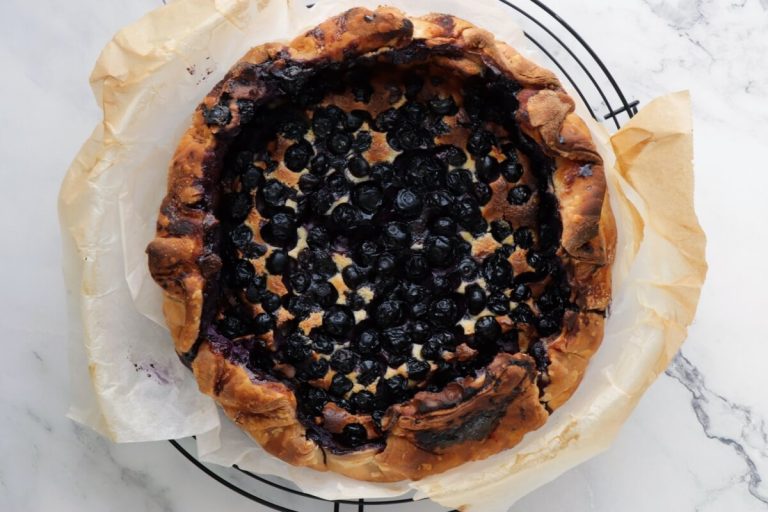 Step 9 - Blueberry Basque Cheesecake