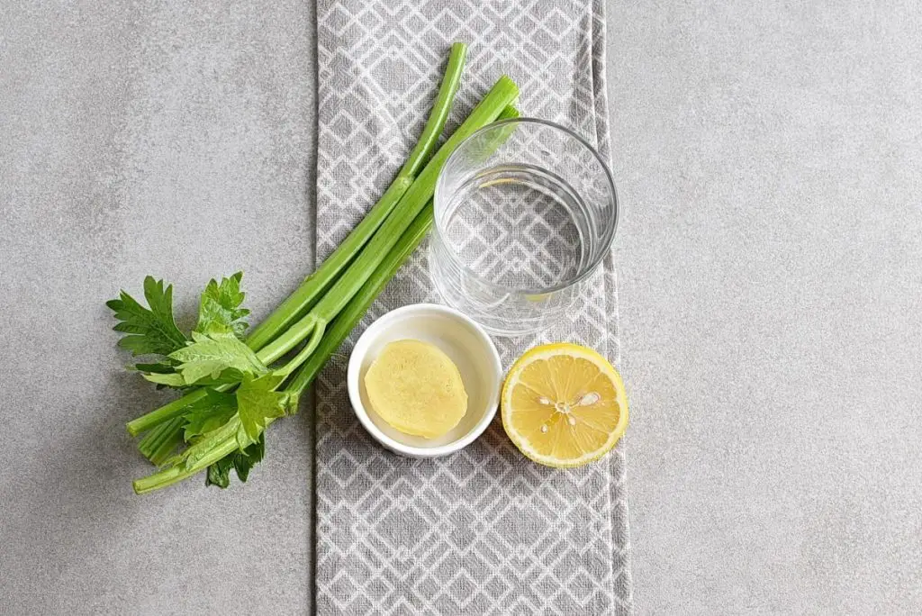 Ingredients for Celery Ginger and Lemon Juice