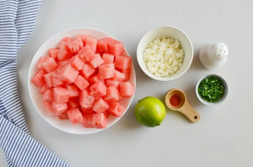 Ingredients for Chili Lime Watermelon Salad