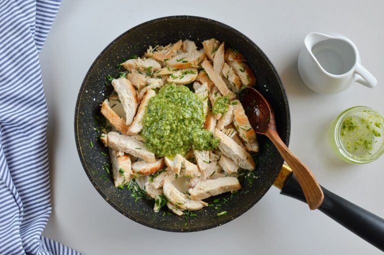 Step 6 - Creamy Chicken & Green Bean Pesto Pasta