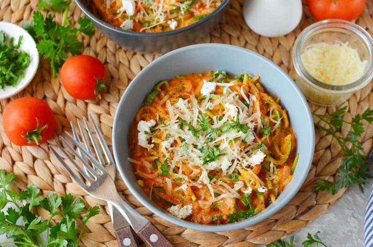 Step 5 - Creamy Roasted Red Pepper Zucchini Noodles