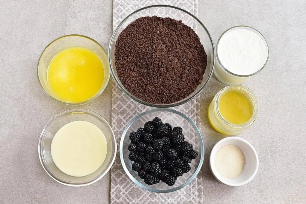 Ingredients for Easy No Bake Blackberry Tart