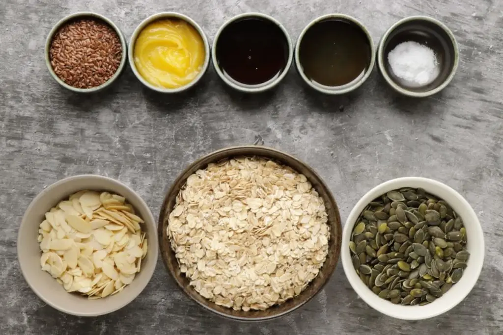 Ingredients for Pumpkin Seed Flax Granola