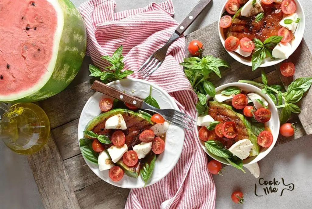 Honey Grilled Watermelon Caprese Salad