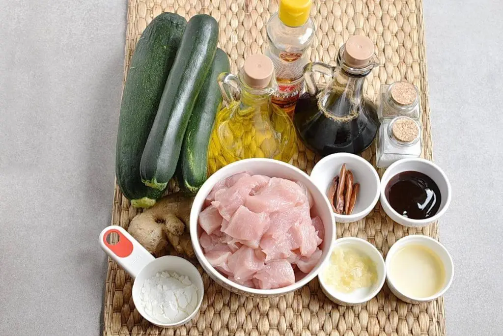 Ingredients for One Pot Kung Pao Chicken Zoodles