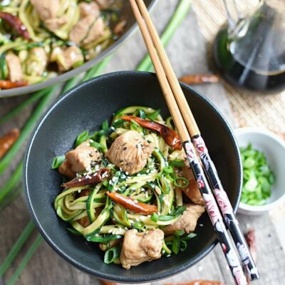 One Pot Kung Pao Chicken Zoodles Recipes– Homemade One Pot Kung Pao Chicken Zoodles– Easy One Pot Kung Pao Chicken Zoodles