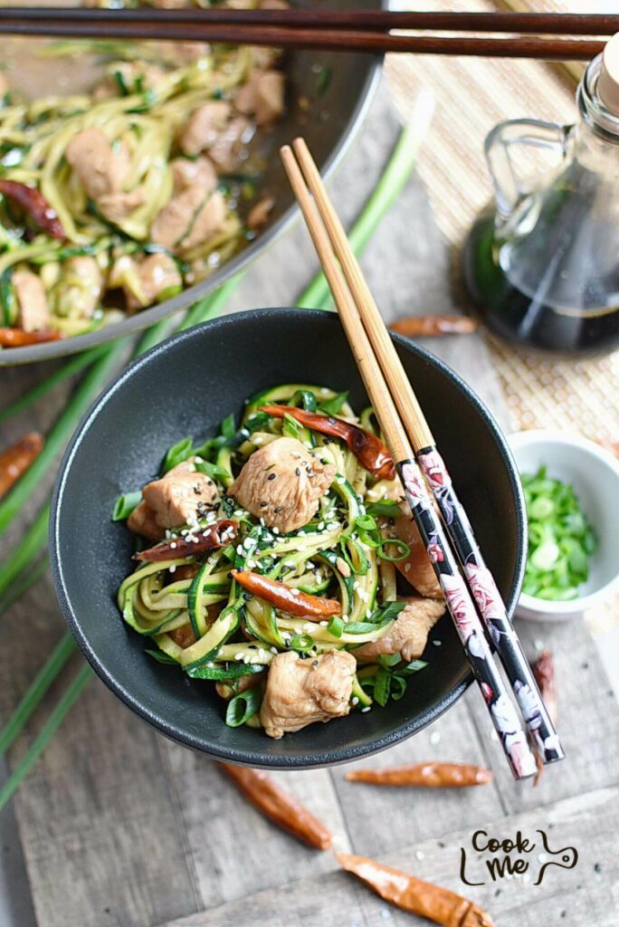 One Pot Kung Pao Chicken Zoodles