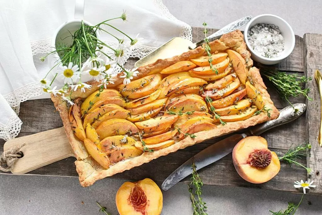 How to serve Peach Tart with Thyme Sugar
