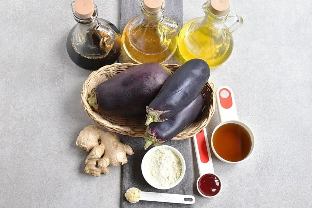 Ingredients for The Best Quick Vegan Sticky Aubergine