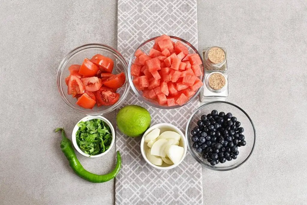 Ingredients for Watermelon Blueberry Salsa