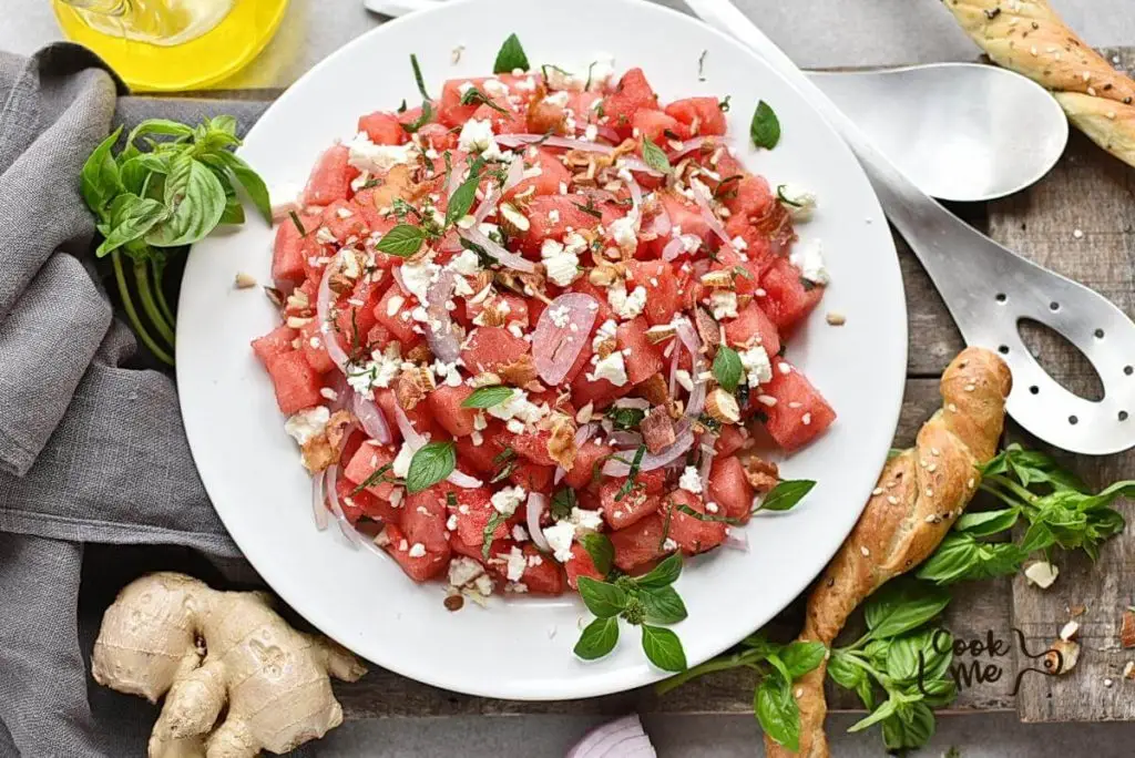 Watermelon Salad with Basil-Ginger Dressing