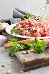 Watermelon Salad with Basil-Ginger Dressing
