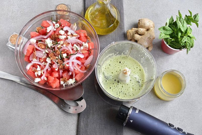 Step 5 - Watermelon Salad with Basil-Ginger Dressing