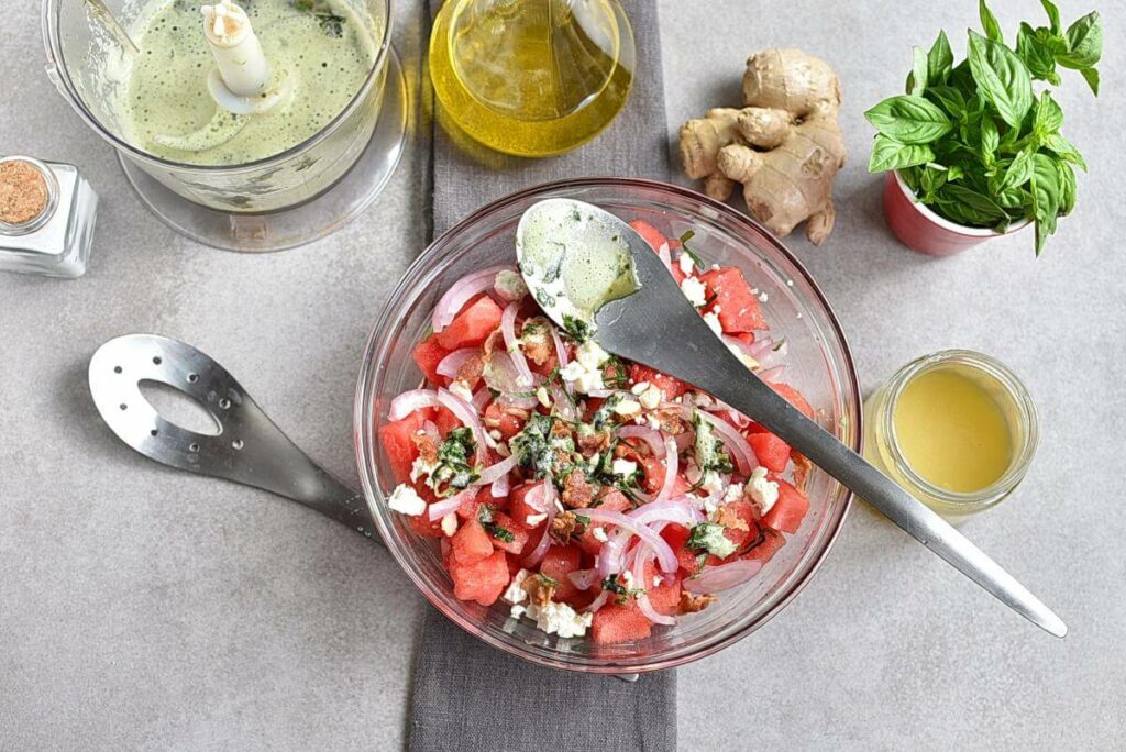 Watermelon Salad with Basil-Ginger Dressing recipe - step 6