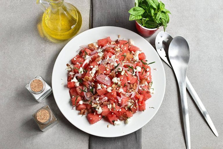 Step 7 - Watermelon Salad with Basil-Ginger Dressing