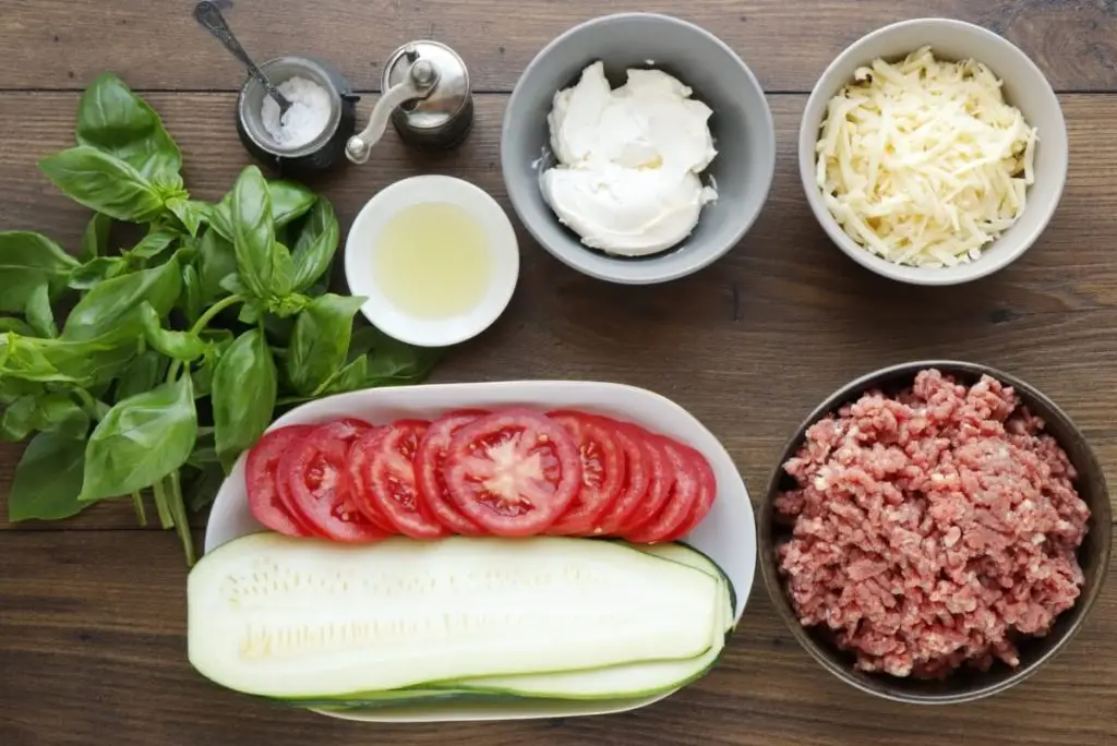 Ingredients for Keto Zucchini Lasagna