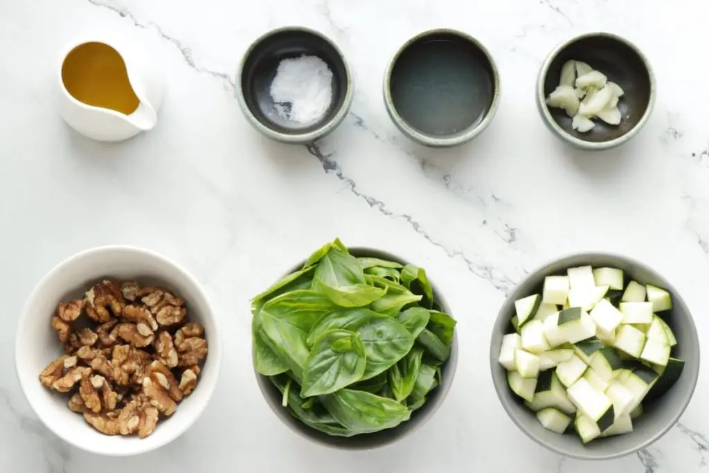 Ingredients for Zucchini Pesto